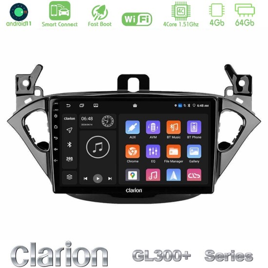 Clarion GL300+ Series 4Core Android ClarionOS 4+64GB  Opel Corsa E/Adam Navigation Multimedia Tablet 9"