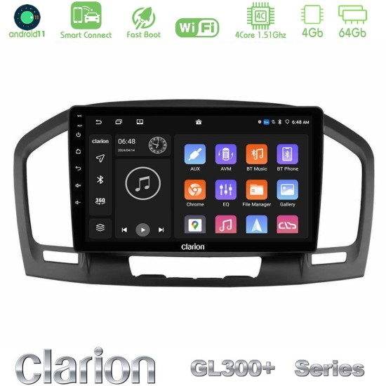 Clarion GL300+ Series 4Core Android ClarionOS 4+64GB  Opel Insignia 2008-2013 Navigation Multimedia Tablet 9"