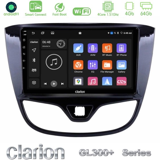 Clarion GL300+ Series 4Core Android ClarionOS 4+64GB  Opel Karl 2017-2019 Navigation Multimedia Tablet 9"