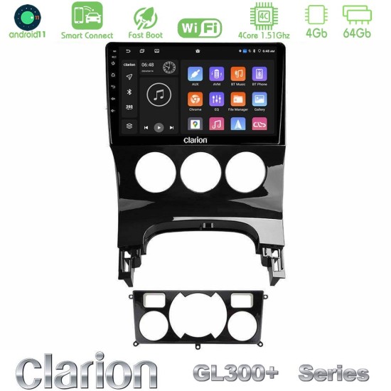 Clarion GL300+ Series 4Core Android ClarionOS 4+64GB  Peugeot 3008 AUTO A/C Navigation Multimedia Tablet 9"