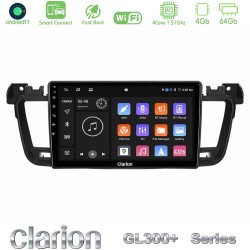 Clarion GL300+ Series 4Core Android ClarionOS 4+64GB  Peugeot 508 2010-2018 Navigation Multimedia Tablet 9"