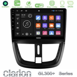 Clarion GL300+ Series 4Core Android ClarionOS 4+64GB  Peugeot 207 Navigation Multimedia Tablet 9"