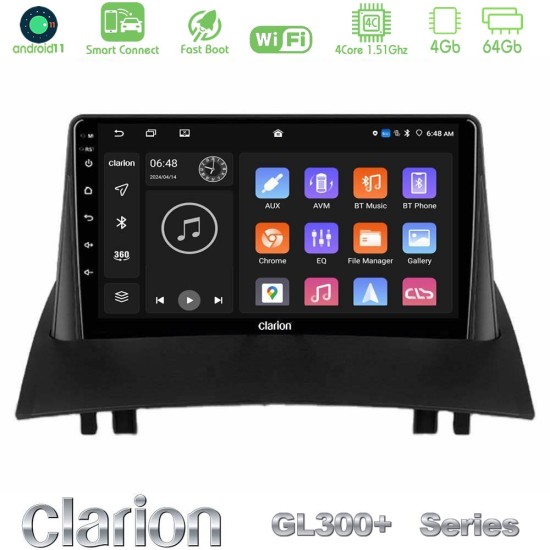Clarion GL300+ Series 4Core Android ClarionOS 4+64GB  Renault Megane 2 2002-2008 Navigation Multimedia Tablet 9"
