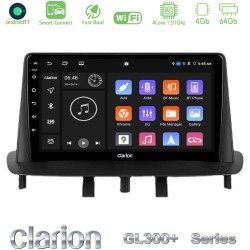 Clarion GL300+ Series 4Core Android ClarionOS 4+64GB  Renault Megane 3 2009-2013 Navigation Multimedia Tablet 9"