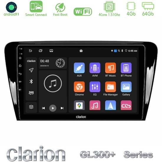 Clarion GL300+ Series 4Core Android ClarionOS 4+64GB  Skoda Octavia 7 Navigation Multimedia Tablet 10"