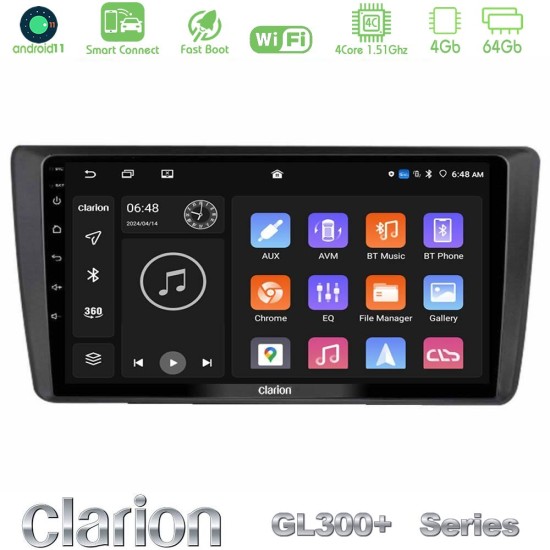 Clarion GL300+ Series 4Core Android ClarionOS 4+64GB  Skoda Octavia 2004-2012 Navigation Multimedia Tablet 9"