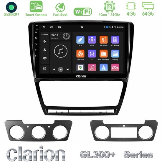 Clarion GL300+ Series 4Core Android ClarionOS 4+64GB  Skoda Octavia 5 Navigation Multimedia Tablet 10"