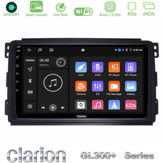 Clarion GL300+ Series 4Core Android ClarionOS 4+64GB  Smart 451 Navigation Multimedia Tablet 9"
