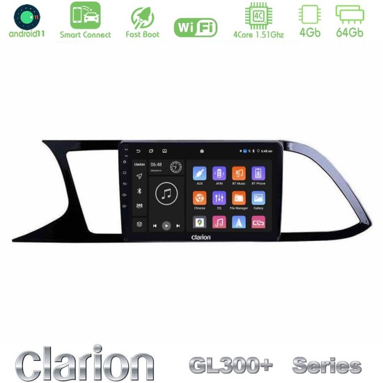 Clarion GL300+ Series 4Core Android ClarionOS 4+64GB  Seat Leon 2013 – 2019 Navigation Multimedia Tablet 9"