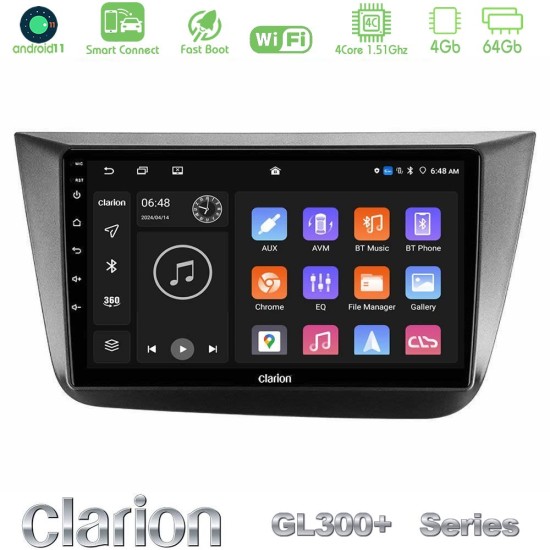 Clarion GL300+ Series 4Core Android ClarionOS 4+64GB  Seat Altea 2004-2015 Navigation Multimedia Tablet 9"