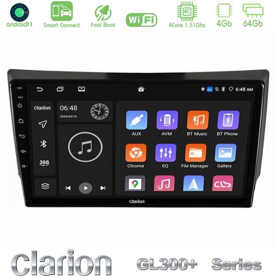 Clarion GL300+ Series 4Core Android ClarionOS 4+64GB Ssangyong Rexton 2002-2006 Navigation Multimedia Tablet 9"