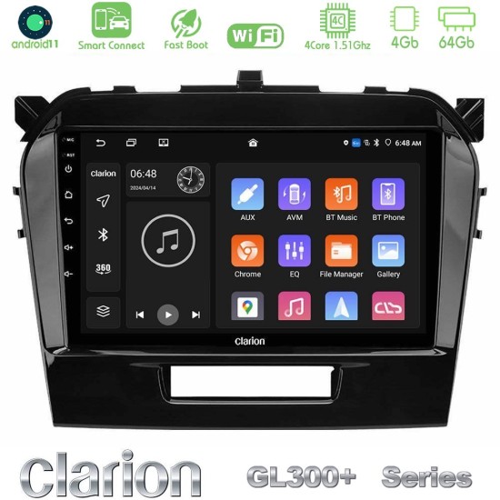 Clarion GL300+ Series 4Core Android ClarionOS 4+64GB  Suzuki Vitara 2015-2021 Navigation Multimedia Tablet 9"