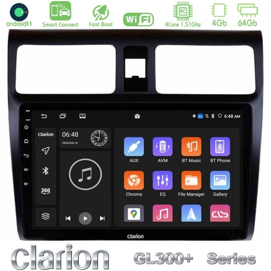 Clarion GL300+ Series 4Core Android ClarionOS 4+64GB  Suzuki Swift 2005-2010 Navigation Multimedia Tablet 10"