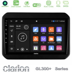 Clarion GL300+ Series 4Core Android ClarionOS 4+64GB  Suzuki Ignis Navigation Multimedia Tablet 9"