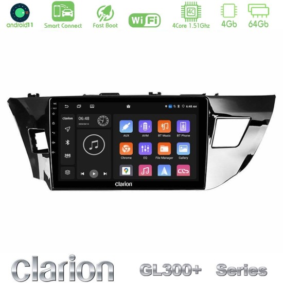 Clarion GL300+ Series 4Core Android ClarionOS 4+64GB  Toyota Corolla 2014-2016 Navigation Multimedia Tablet 9"