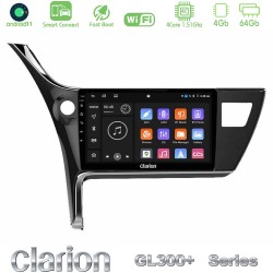 Clarion GL300+ Series 4Core Android ClarionOS 4+64GB  Toyota Corolla 2017-2018 Navigation Multimedia Tablet 10"