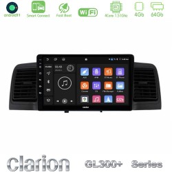 Clarion GL300+ Series 4Core Android ClarionOS 4+64GB  Toyota Corolla 2002-2006 Navigation Multimedia Tablet 9"   (Black)