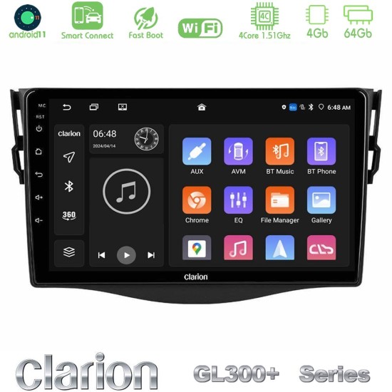 Clarion GL300+ Series 4Core Android ClarionOS 4+64GB  Toyota RAV4 Navigation Multimedia Tablet 9"