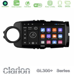 Clarion GL300+ Series 4Core Android ClarionOS 4+64GB  Toyota Yaris Navigation Multimedia Tablet 9" (Μαύρο Χρώμα)