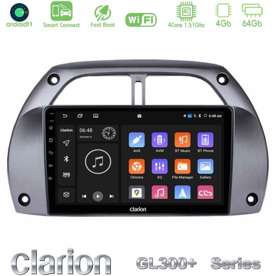 Clarion GL300+ Series 4Core Android ClarionOS 4+64GB  Toyota RAV4 2001 - 2006 Navigation Multimedia Tablet 9"