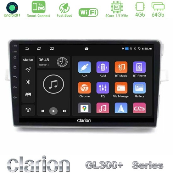 Clarion GL300+ Series 4Core Android ClarionOS 4+64GB Toyota Verso 2009-2018 Navigation Multimedia Tablet 9"
