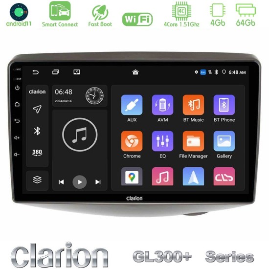 Clarion GL300+ Series 4Core Android ClarionOS 4+64GB  Toyota Yaris 1999 - 2006 Navigation Multimedia Tablet 9"