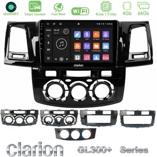 Clarion GL300+ Series 4Core Android ClarionOS 4+64GB  Toyota Hilux 2007-2016 Navigation Multimedia Tablet 9"