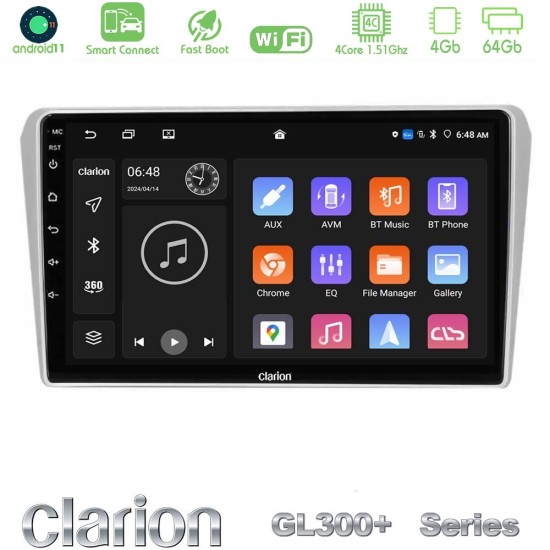 Clarion GL300+ Series 4Core Android ClarionOS 4+64GB  Toyota Avensis T25 02/2003–2008 Navigation Multimedia Tablet 9"