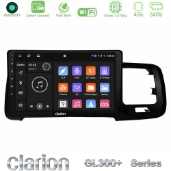 Clarion GL300+ Series 4Core Android ClarionOS 4+64GB  Volvo S60 2010-2018 Navigation Multimedia Tablet 9"
