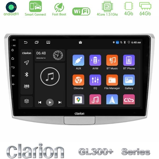 Clarion GL300+ Series 4Core Android ClarionOS 4+64GB  VW Passat Navigation Multimedia Tablet 10"