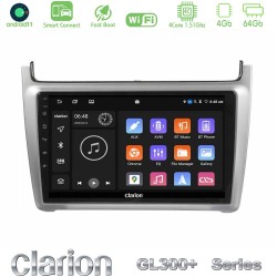 Clarion GL300+ Series 4Core Android ClarionOS 4+64GB  Vw Polo 2014-2017 Navigation Multimedia Tablet 9"   (Silver)