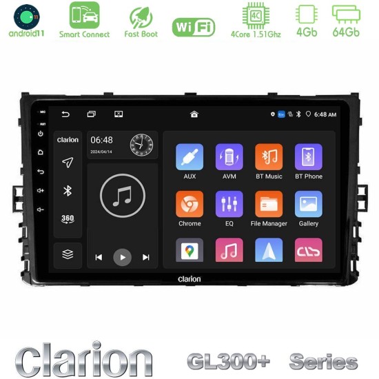 Clarion GL300+ Series 4Core Android ClarionOS 4+64GB  VW MQB 2017-> Navigation Multimedia Tablet 9"