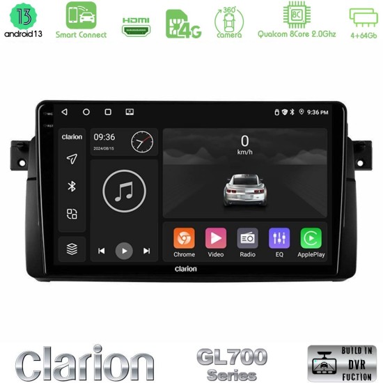 Clarion GL700 Series 8Core Android ClarionOS 4+64GB BMW E46 Navigation Multimedia Tablet 9" Με Carplay & Android Auto Clarion GL700 Series 8Core Android ClarionOS 4+64GB BMW E46 Navigation Multimedia Tablet 9" Με Carplay & Android Auto