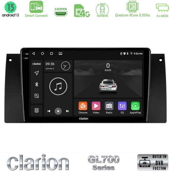 Clarion GL700 Series 8Core Android ClarionOS 4+64GB BMW 5 Series (E39) / X5 (E53) Navigation Multimedia Tablet 9" Με Carplay & Android Auto