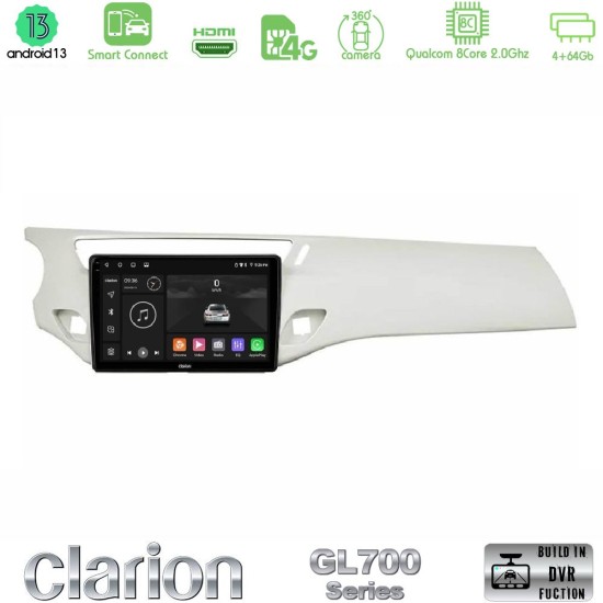 Clarion GL700 Series 8Core Android ClarionOS 4+64GB Citroen C3 2009-2016 Navigation Multimedia Tablet 9" Με Carplay & Android Auto