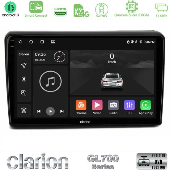 Clarion GL700 Series 8Core Android ClarionOS 4+64GB Citroen C5 2008-2019 Navigation Multimedia Tablet 10" Με Carplay & Android Auto