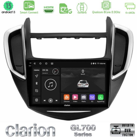 Clarion GL700 Series 8Core Android ClarionOS 4+64GB Chevrolet Trax 2013-2020 Navigation Multimedia Tablet 9" Με Carplay & Android Auto