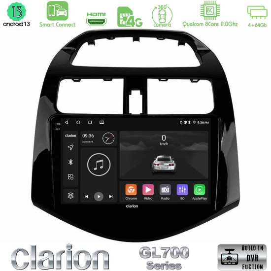 Clarion GL700 Series 8Core Android ClarionOS 4+64GB Chevrolet Spark 2009-2015 Navigation Multimedia Tablet 9" Με Carplay & Android Auto