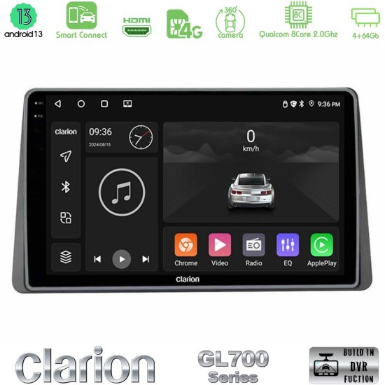Clarion GL700 Series 8Core Android ClarionOS 4+64GB Dacia Duster 2019-> Navigation Multimedia Tablet 10" Με Carplay & Android Auto