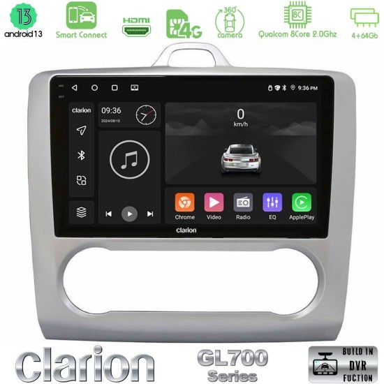 Clarion GL700 Series 8Core Android ClarionOS 4+64GB Ford Focus Auto AC Navigation Multimedia Tablet 9" Με Carplay & Android Auto
