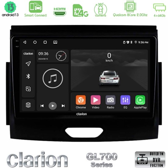 Clarion GL700 Series 8Core Android ClarionOS 4+64GB Ford Ranger 2017-2022 Navigation Multimedia Tablet 9" Με Carplay & Android Auto