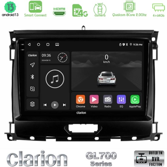 Clarion GL700 Series 8Core Android ClarionOS 4+64GB Ford Ranger 2017-2022 Navigation Multimedia Tablet 9" Με Carplay & Android Auto