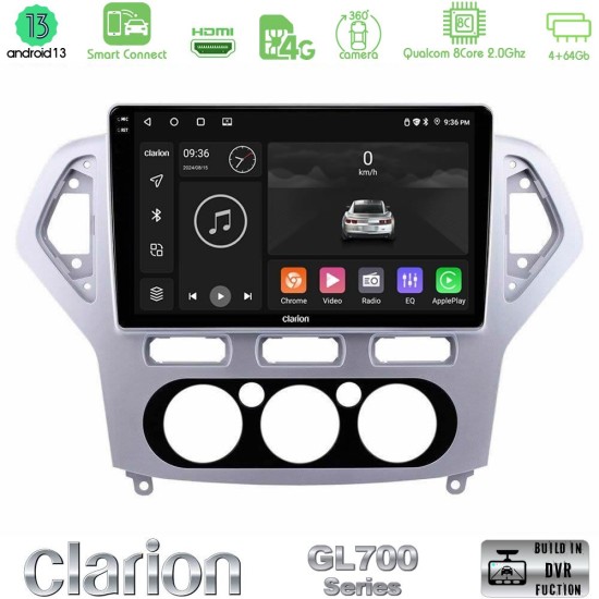 Clarion GL700 Series 8Core Android ClarionOS 4+64GB Ford Mondeo 2007-2010 Manual A/C Navigation Multimedia Tablet 10" Με Carplay & Android Auto