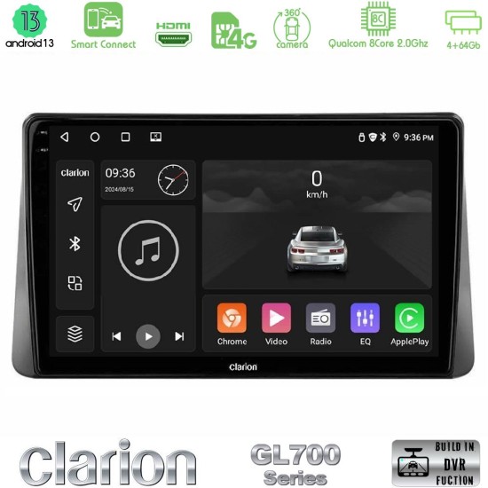 Clarion GL700 Series 8Core Android ClarionOS 4+64GB Ford Focus 2019-> Navigation Multimedia Tablet 9" Με Carplay & Android Auto