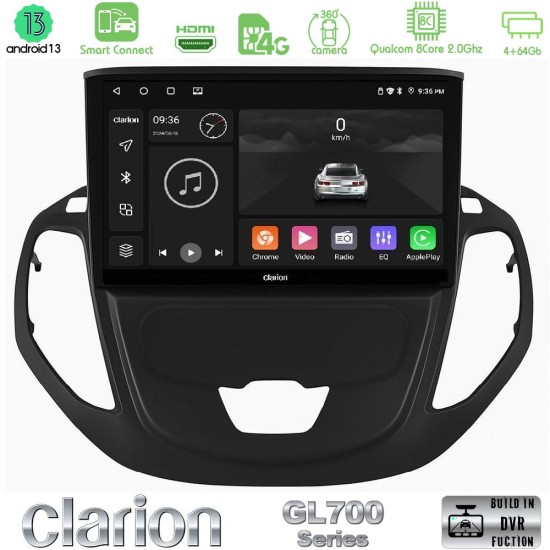 Clarion GL700 Series 8Core Android ClarionOS 4+64GB Ford Transit Courier 2015-2023 Navigation Multimedia Tablet 9" Με Carplay & Android Auto