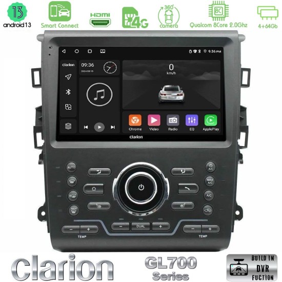 Clarion GL700 Series 8Core Android ClarionOS 4+64GB Ford Mondeo 2014-2021 Navigation Multimedia Tablet 9" Με Carplay & Android Auto