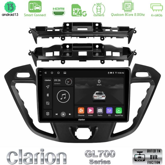 Clarion GL700 Series 8Core Android ClarionOS 4+64GB Ford Transit Custom/Tourneo Custom Navigation Multimedia Tablet 9" Με Carplay & Android Auto