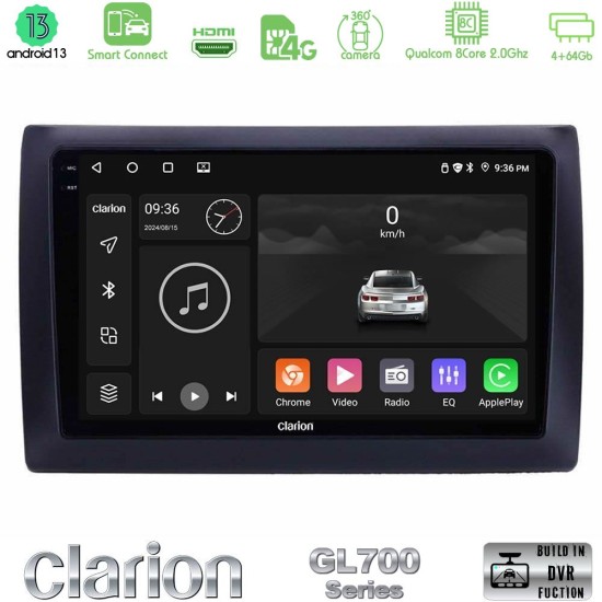 Clarion GL700 Series 8Core Android ClarionOS 4+64GB Fiat Stilo Navigation Multimedia Tablet 9" Με Carplay & Android Auto