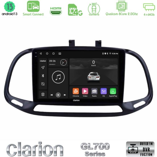 Clarion GL700 Series 8Core Android ClarionOS 4+64GB Fiat Doblo 2015-2022 Navigation Multimedia Tablet 9" Με Carplay & Android Auto Clarion GL700 Series 8Core Android ClarionOS 4+64GB Fiat Doblo 2015-2022 Navigation Multimedia Tablet 9" Με Carplay & Android Auto