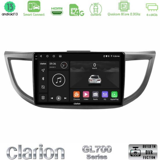 Clarion GL700 Series 8Core Android ClarionOS 4+64GB Honda CRV 2012-2017 Navigation Multimedia Tablet 9" Με Carplay & Android Auto